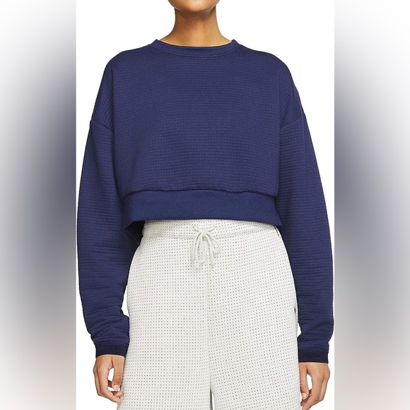 Nike Sportswear City Ready Fleece Crewneck Cropped Sweatshirt Size L - Picture 2 of 15